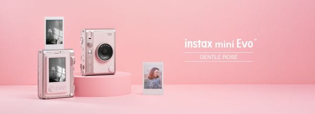instax mini evo in gentle pink